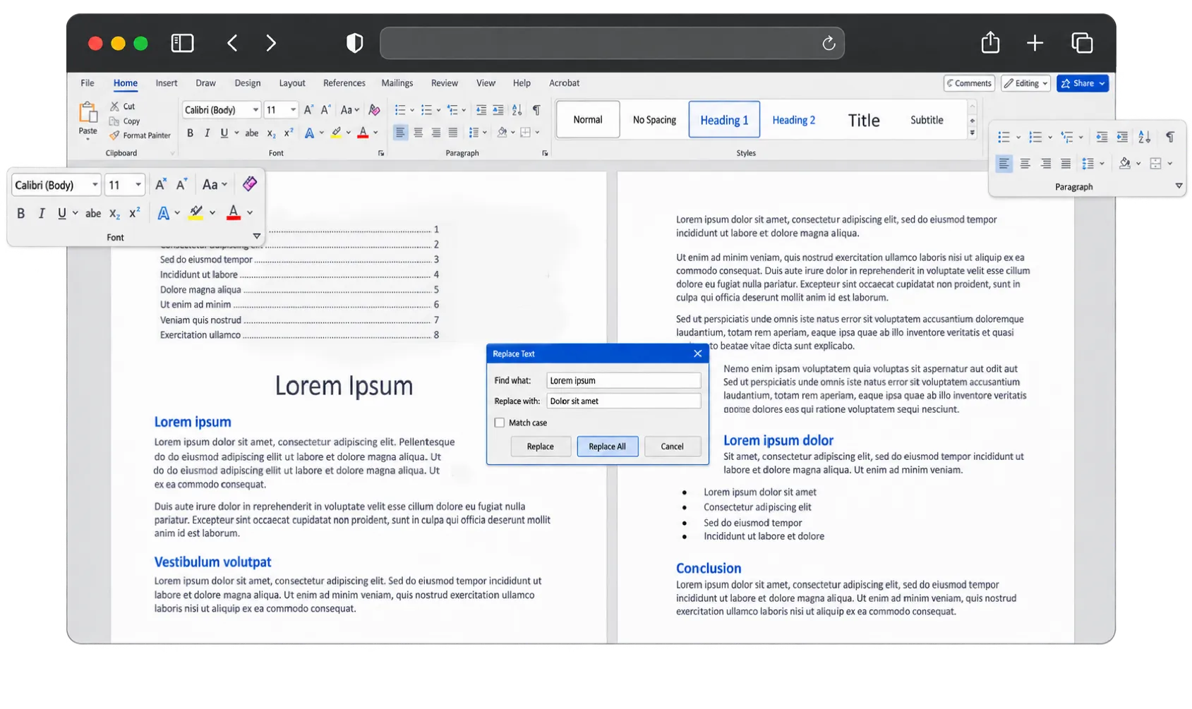 Blog content writing and editing in a document editor