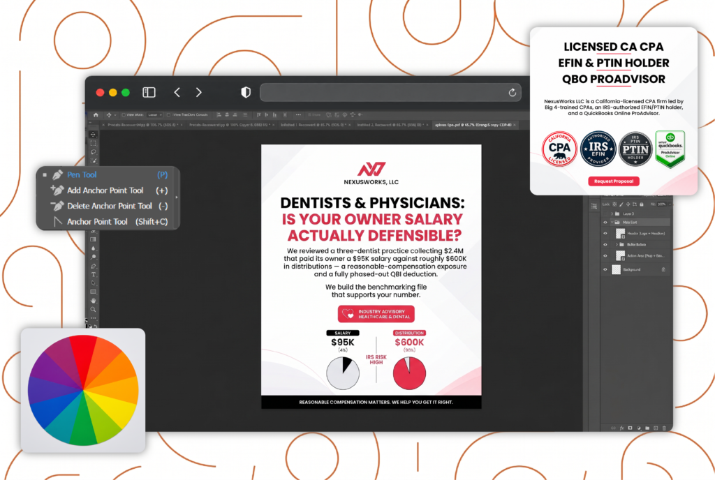 Marketing flyer design in Adobe Photoshop for a healthcare client