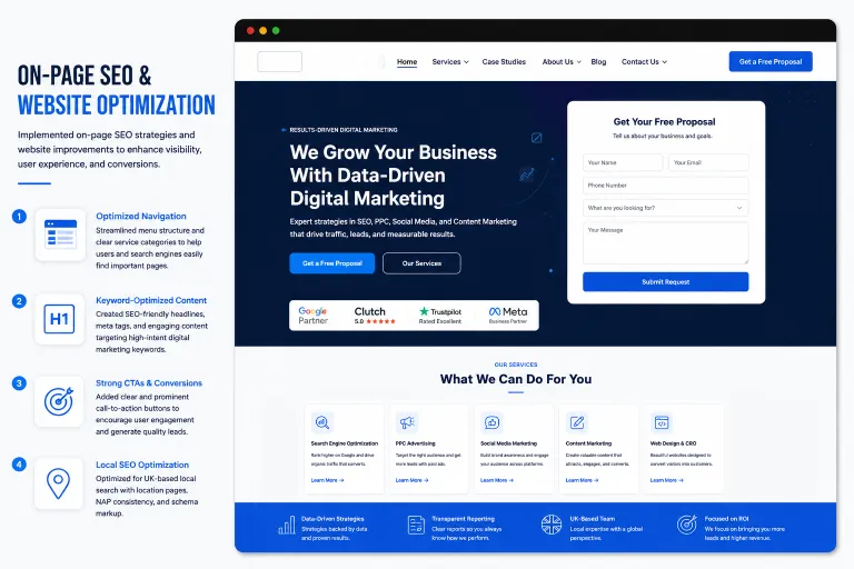 On-page SEO and website optimization results in an SEO case study