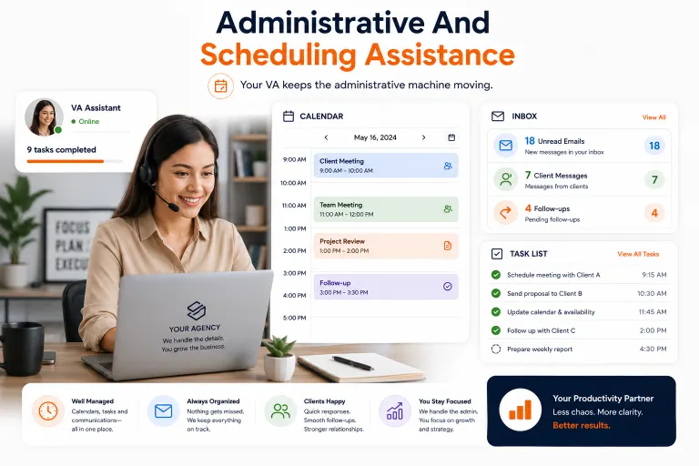 Virtual assistant providing administrative and scheduling assistance
