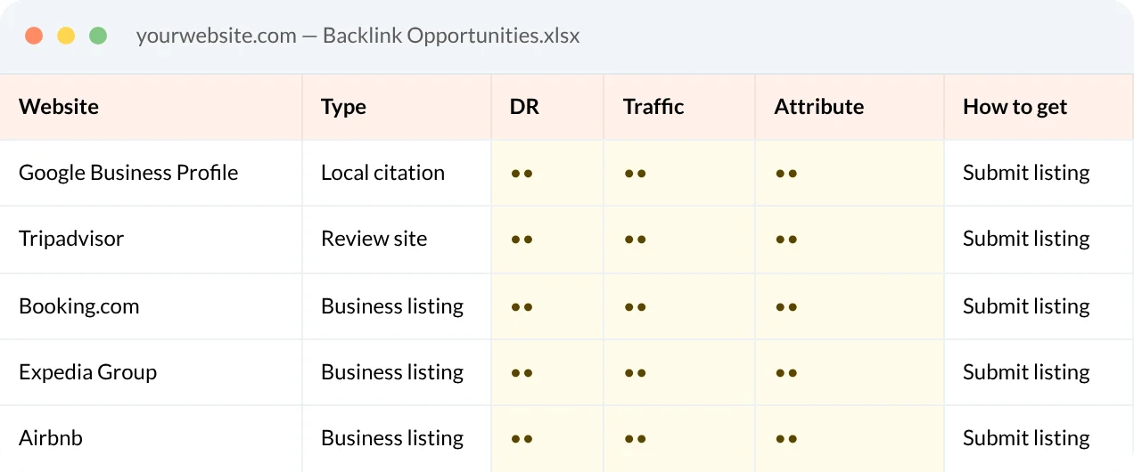 Accommodation and hotel backlinks illustration