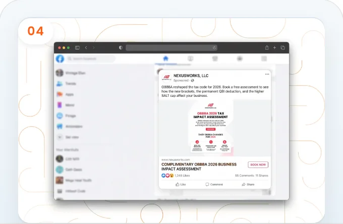 Facebook Ads campaign on a laptop screen