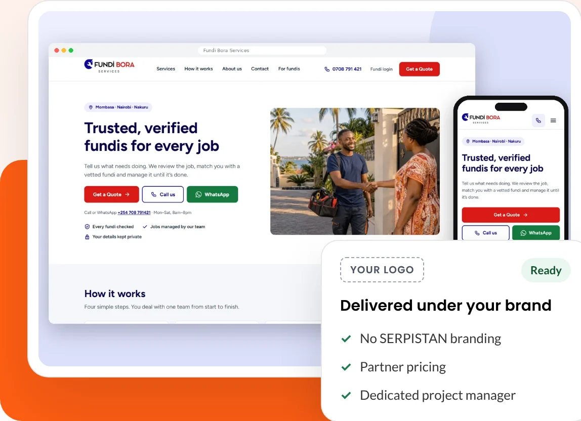 Fundi Bora Services — website we designed and developed