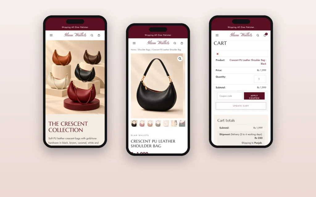 Glam Wallets — mobile store