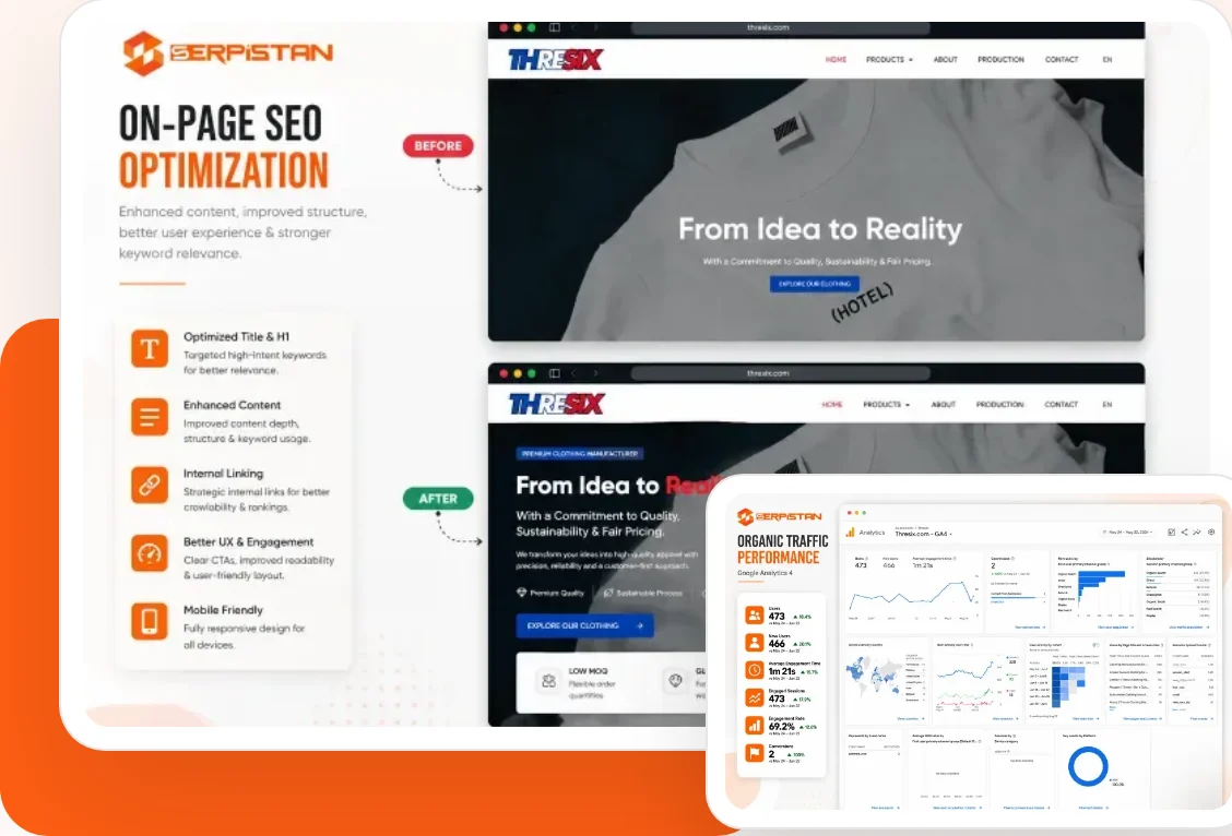 On-page SEO and website optimization for a manufacturing company