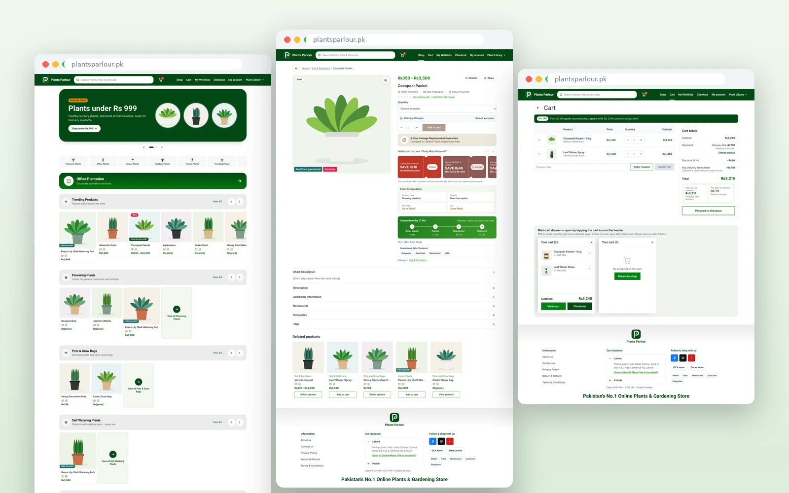 Plants Parlour — key pages designed by SERPISTAN