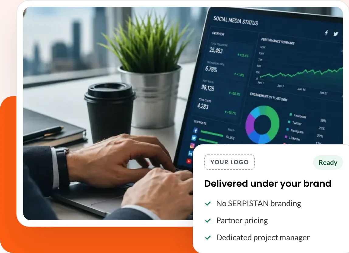 Social media analytics dashboard laptop