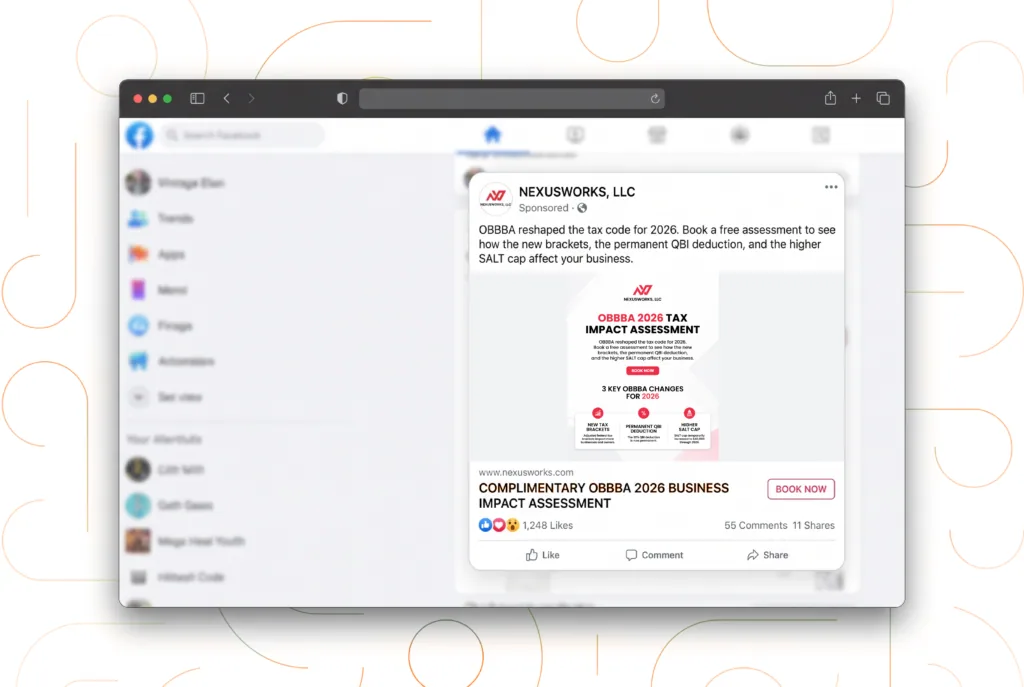 Facebook Ads campaign on a laptop screen