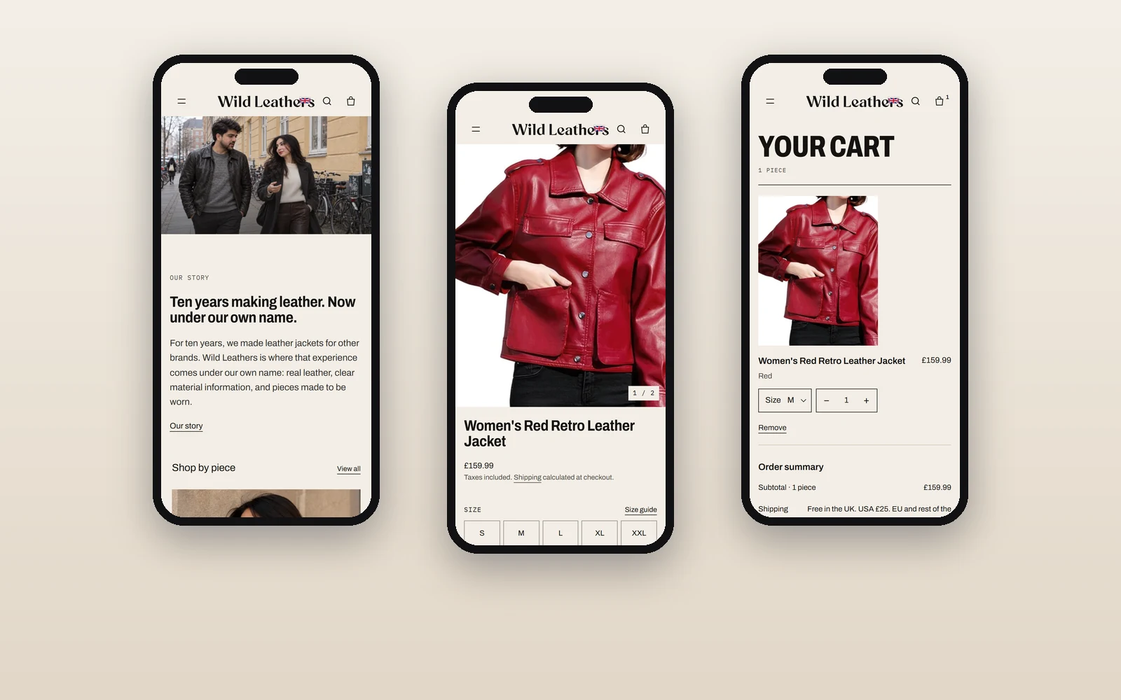 Wild Leathers — mobile pages
