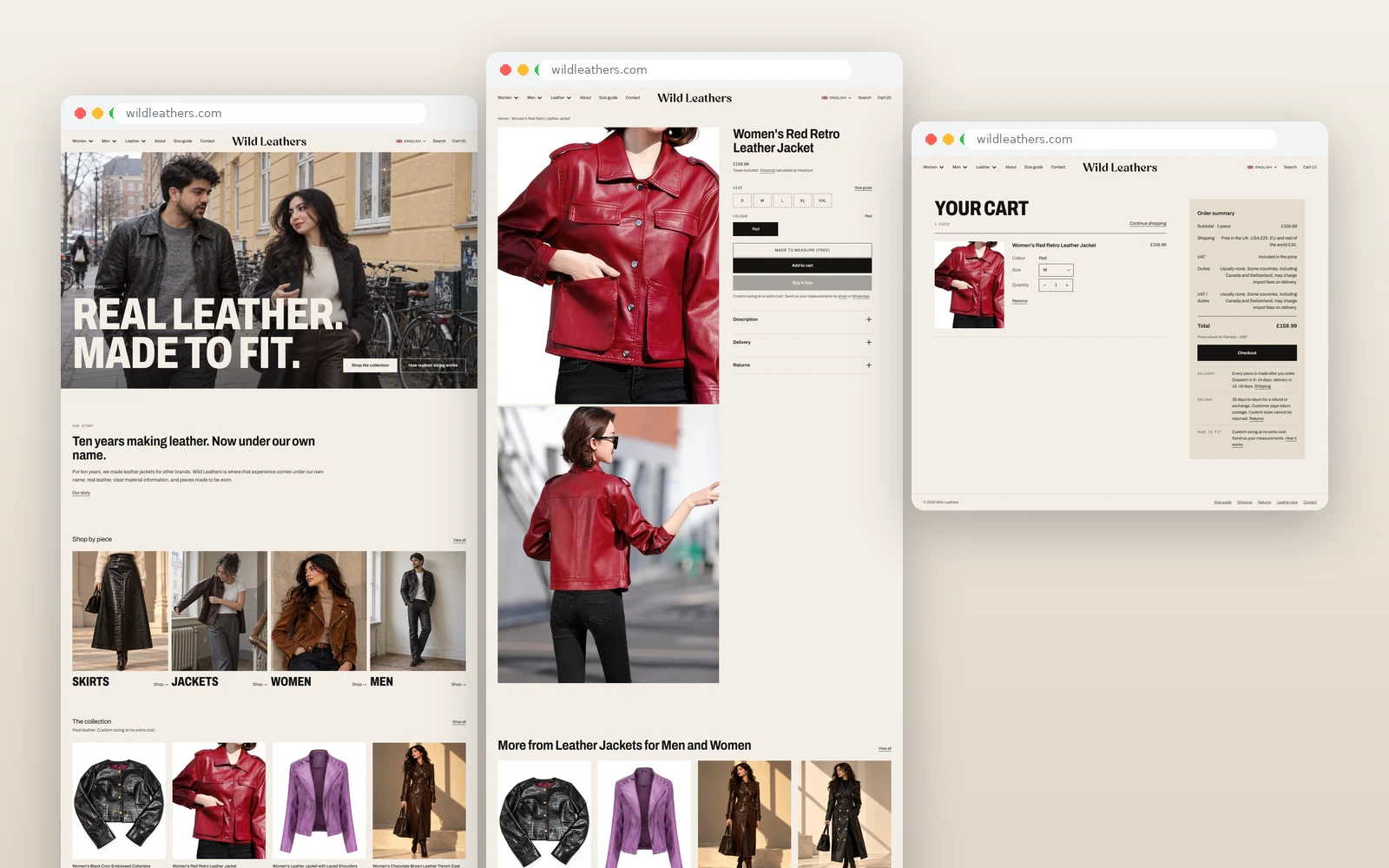 Wild Leathers — key pages designed by SERPISTAN